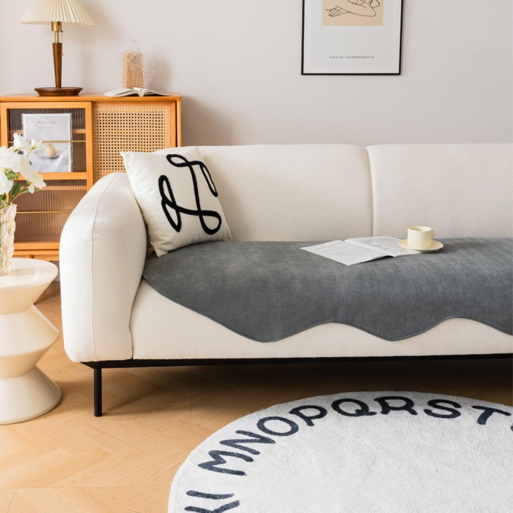 Non Slip Chenille Sofa Cover Protector Irregular Shape Universal for All Seasons Cushion Pad