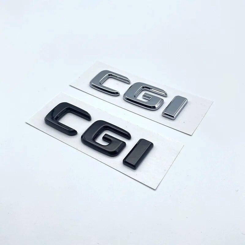 Buchstaben-Emblem für Mercedes Benz CDI CGI TDI 4Matic, Auto-Styling, Kofferraum-Typenschild, Logo-Aufkleber, flache Schriftarten, silberfarben, glänzend, Schwarz