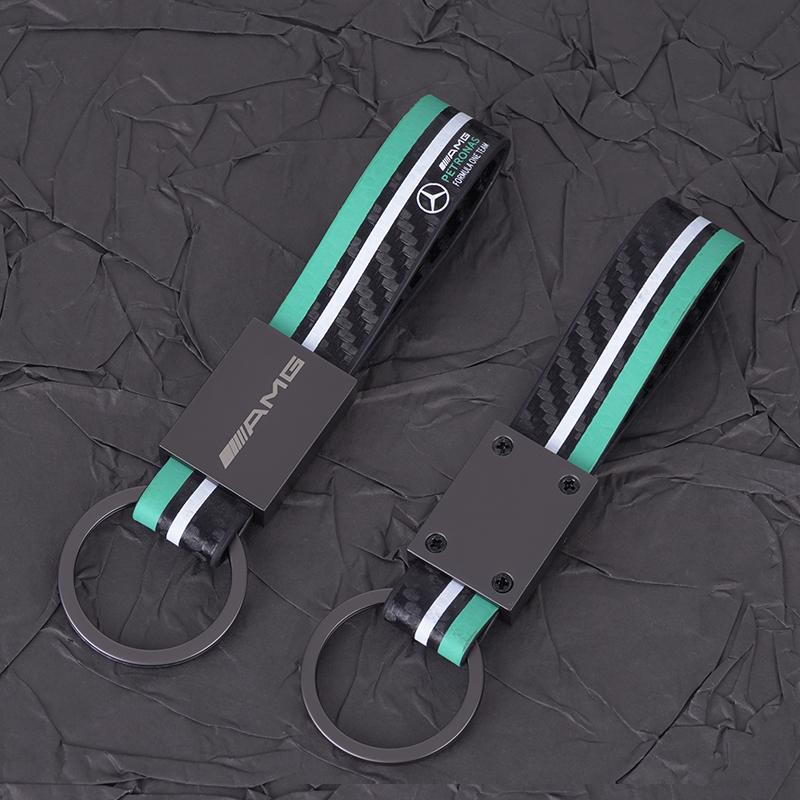 Car Emblem Leather Key Fobs Keyring racing Keychain For Mercedes Benz A B C E S GLK GLE GLS GLC SLK Class AMG Keychain Accessory SK1