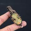 Unakite Gemstone Pure Copper Wire Wrapped Handmade Pendant Jewelry Gift For Her