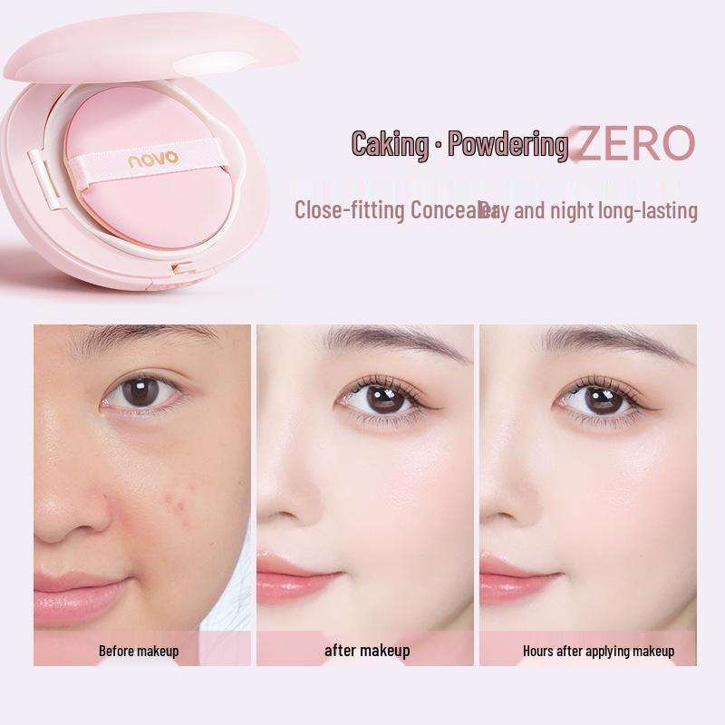 NOVO6506 Velvet Mist Cushion BB Cream: Long-Lasting, Oil-Control, Matte, Waterproof, Non-Transferring Student Foundation.