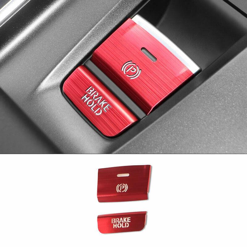 For Honda Accord 2018- Red Aluminum Console Electronic Handbrake Cover Trim