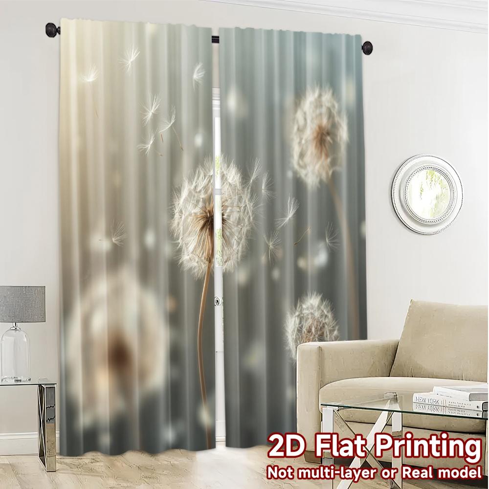2pcs   2D FLAT PRINTING Curtains (Without Rod) Dandelion Dreams Modern Window Curtain 100% Polyester Curtains Decorations For