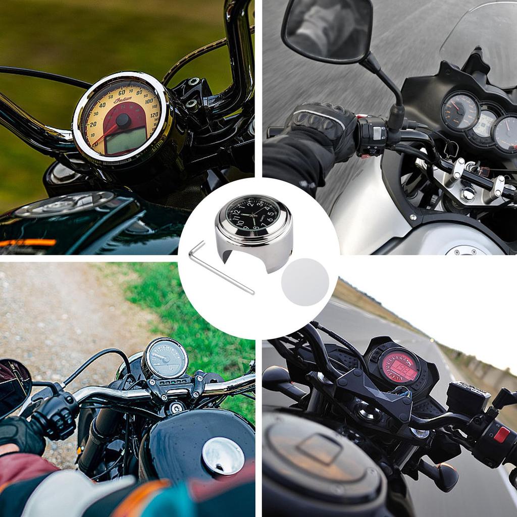 Dial Bike Clock, Bicycle Handlebar Clock, Waterproof Clock with , Glow in the Dark