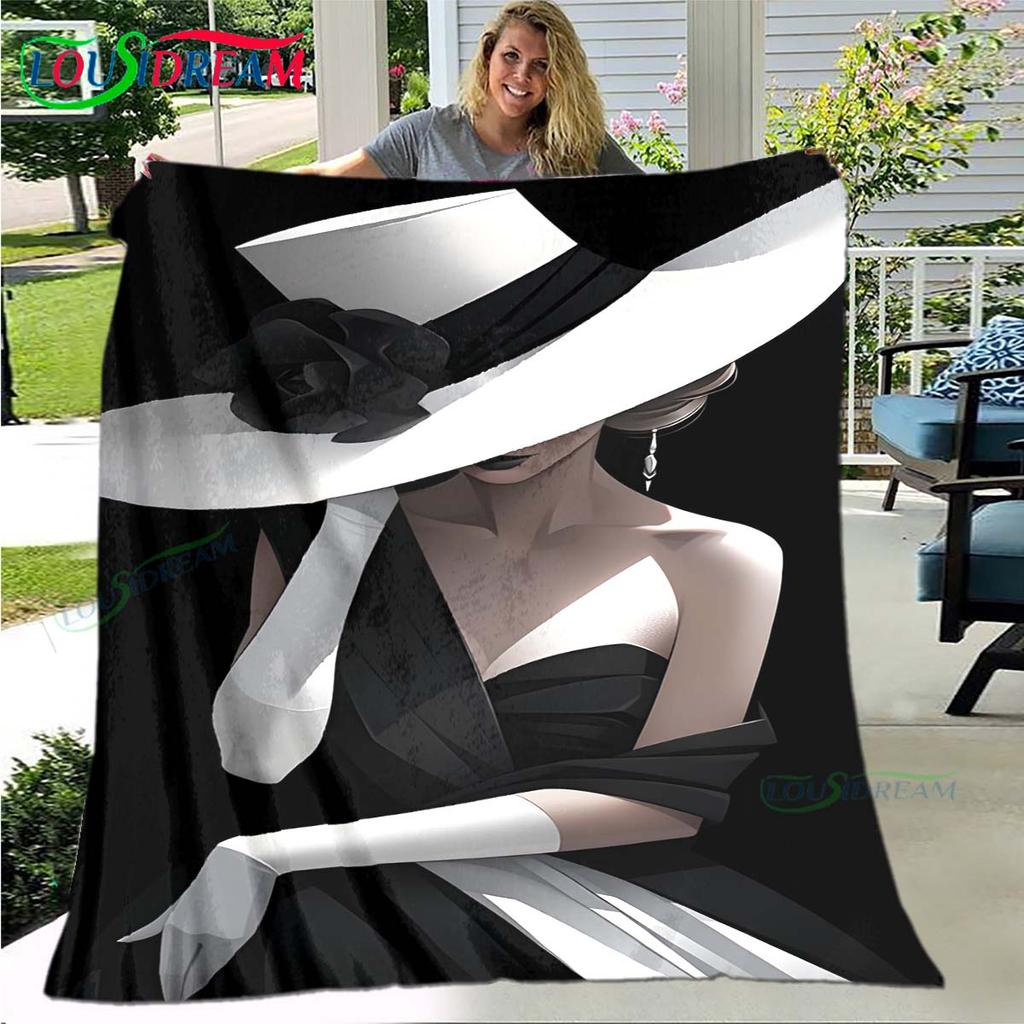 Fashion New Woman-Sexy Pattern Blanket Flannel Thin Blanket Portable Home Travel Office Lunch Break Blanket Birthday Gift