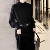 Knitted semi-turtleneck sweater dress autumn and winter temperament Muse fan high-end feeling with coat with bottom skirt