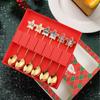 Christmas Cartoon Stainless Steel Spoon & Fork Set – Festive Cutlery with Gift Box