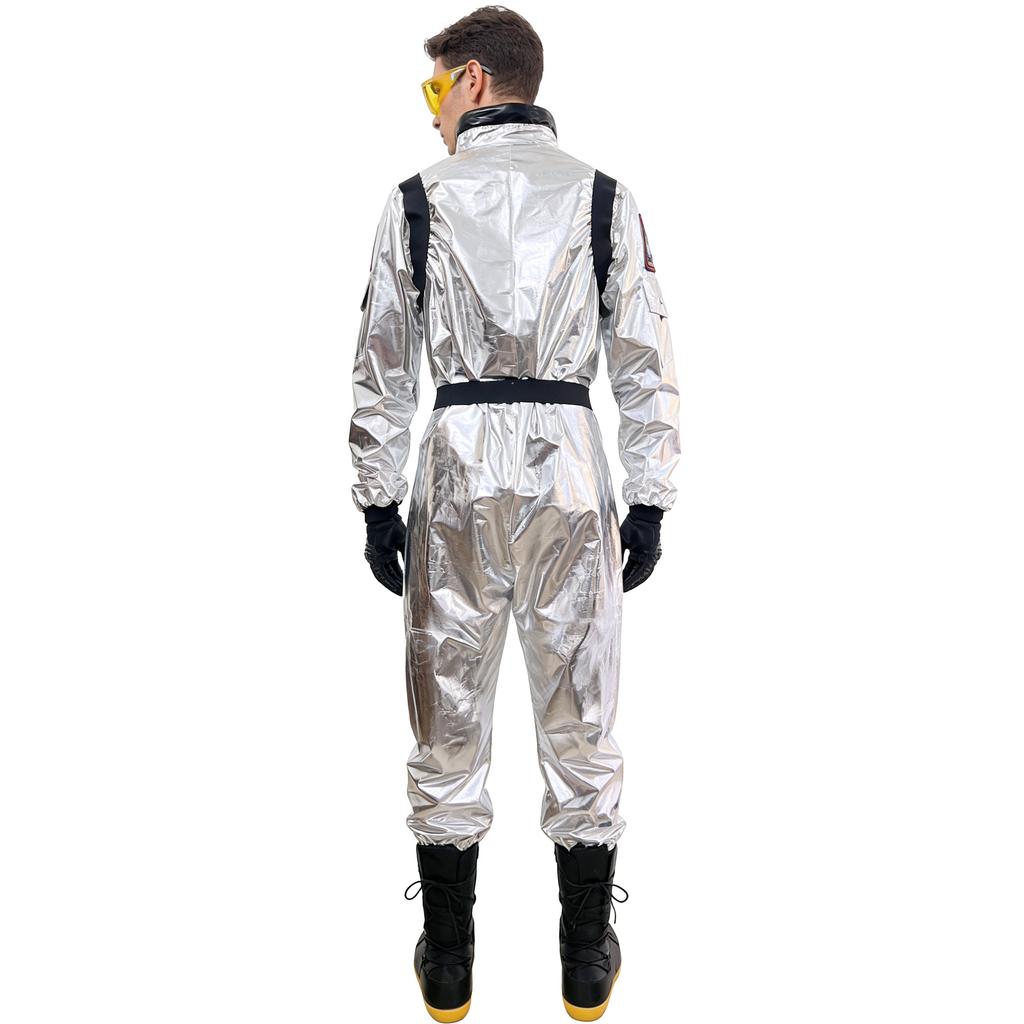 Silver astronaut costume cosplay adult men's and women's space suits, Halloween party stage costumes