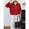 Zipper knitted double-sided cardigan autumn and winter new loose casual versatile solid color sweater jacket women