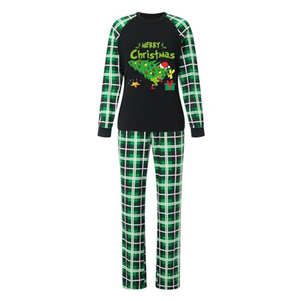 Print Cute Family Set Pajamas, Home Clothes, Family Set Long Sleeve Top Pants Set