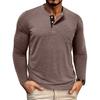 Men S Casual Long Sleeve Color Block Henley T Shirt