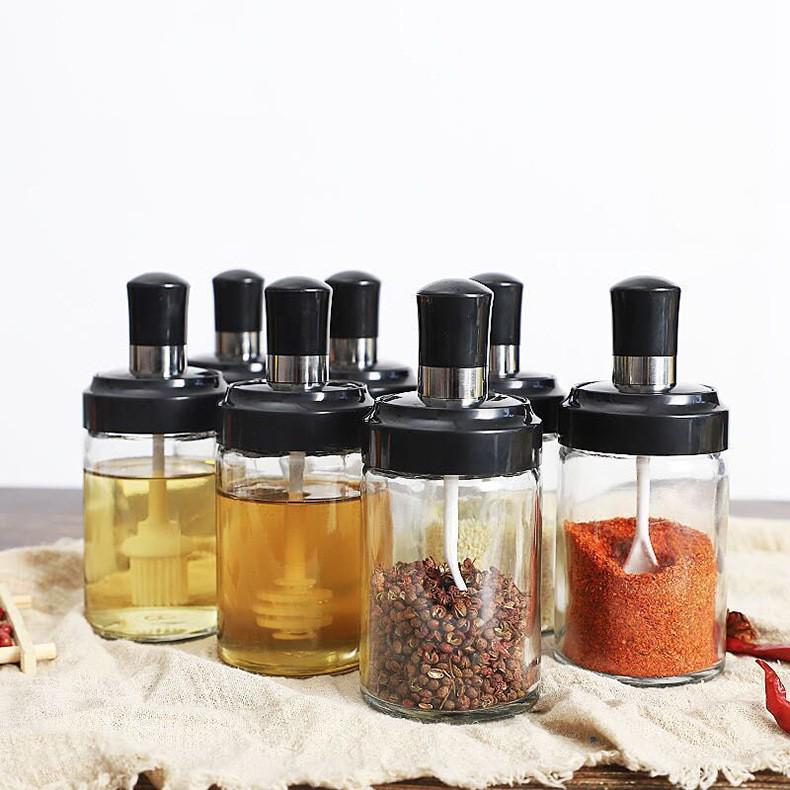 Luxury Glass Salt and Spice Dispenser Set for Kitchen
