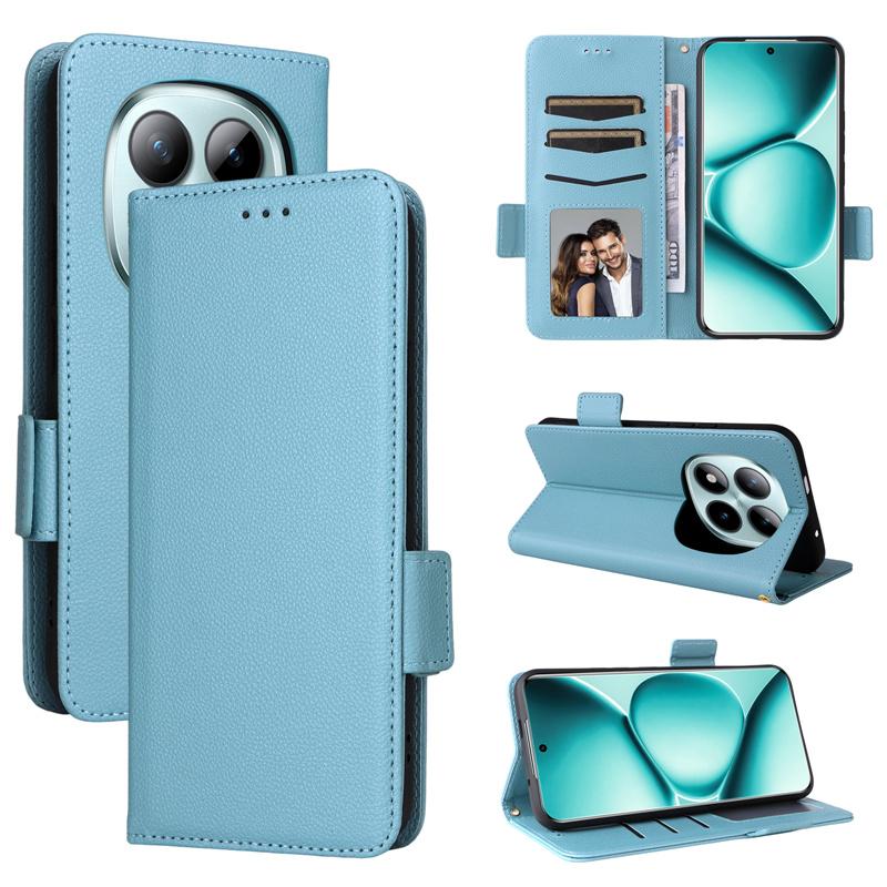 For Redmi Note 15 Pro 4G Flip Side Buckle Lychee Pattern Wallet Leather Cover for Redmi Note 15 Pro 4G Purse Magnetic Phone Bags