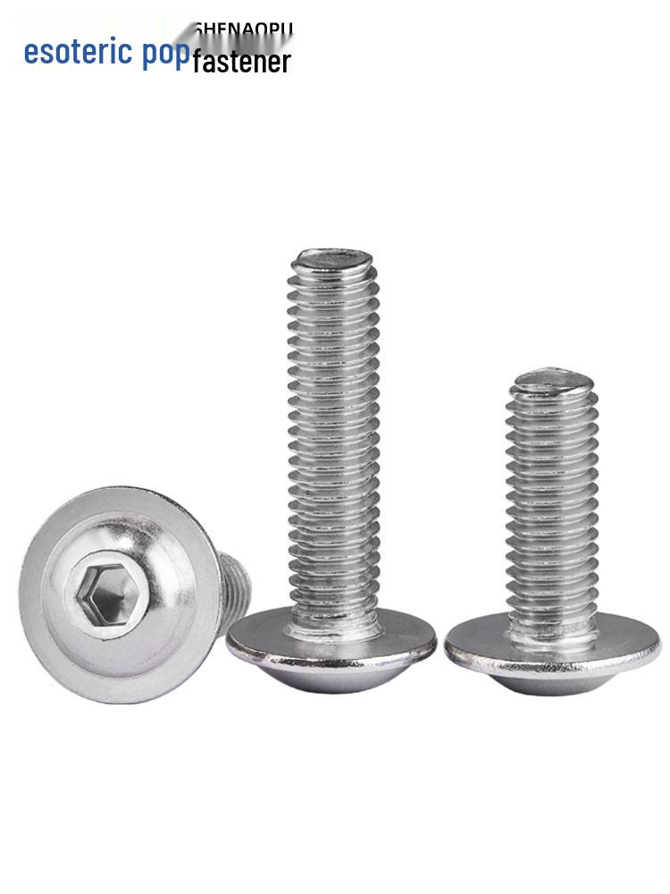 304 Stainless Steel Hex Socket Cap Screws with Washer, Large Pan Head, M3-M6