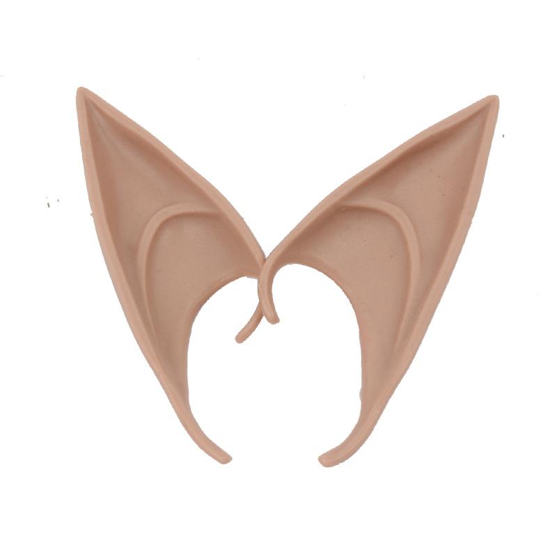 2 Pairs Soft Latex Pointed Ear Tips For Halloween & Costume