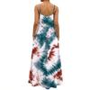 Damen Tie-Dye Maxikleid Ärmellos Spaghettiträger Lässig Lockerer Schnitt Lang Sommer-Sonnenkleid Mit Taschen Für Frühling Und Sommer
