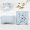 3pcs Newborn Photography Set Bear Hat Pillow Swaddle Wraps Bows Decor Clothing Studio Photo Props for Infant Boys Girls Shooting