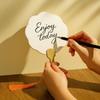 Blank DIY Paper-Fan (Flower) 5EA for Workshop / ArtClass(Coloring, Caligraphy, Etc)