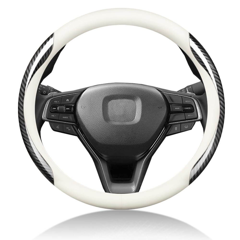 

EIING Car Steering Wheel Small 3D Embossed Genuine Universal Easy Protective Cover for Standard Luxury Interior Car Glossy Cover, Size, Pattern,