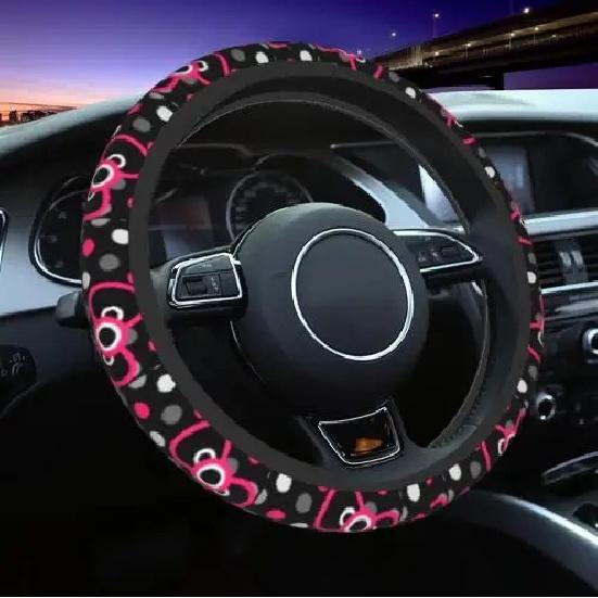 Coprivolante Cartoon a Pois con Fiocco per Donne Accessori Decorazione Auto Modello Stampato Taglia Unica Regalo Accessori Auto