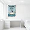 Vintage Siberian Husky & Co Bath Shop Metal Sign, White Clawfoot Tub with Bubbles Husky Art, Rustic Wall Decor for Bar Pub Home