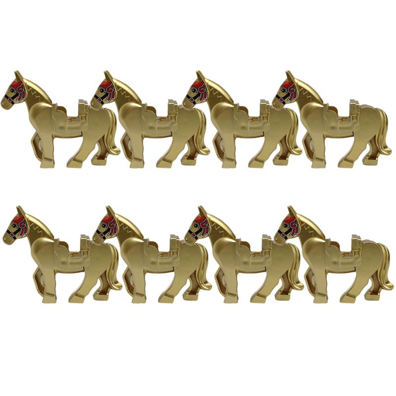 MOC Medieval Military Building Blocks Cavalry Regiment Knight Horse Animal Accessories Set Mini Bricks Buy Goods Boy Toy Gift