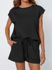 2026 Spring/Summer Women's Round Neck Loose Short Sleeve Two-Piece Set