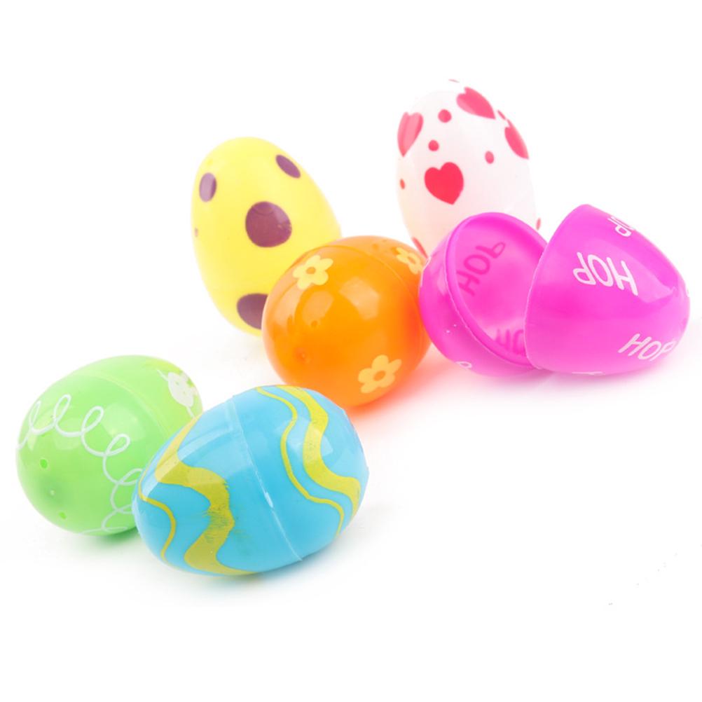 2 Set of 24PCS Easter Egg Decor Painted Open Plastic Eggs Funny Easter Egg Toy Creative Easter Gift Decor for Kids Friends