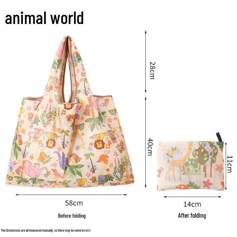 Free Shipping: Cute Cartoon Foldable Eco-Friendly Shopping Tote Bag with Large Capacity