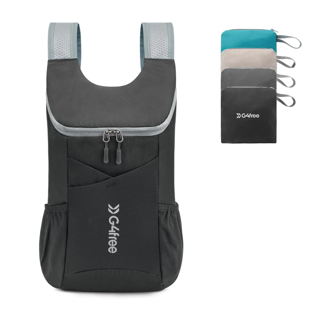 11L Hiking Ultra Packable Travel Bag for Daypack [G4Free] Backpack, Small, Lightweight, Backpack, Women, Men, Casual, Outdoor, Camping, (Black)