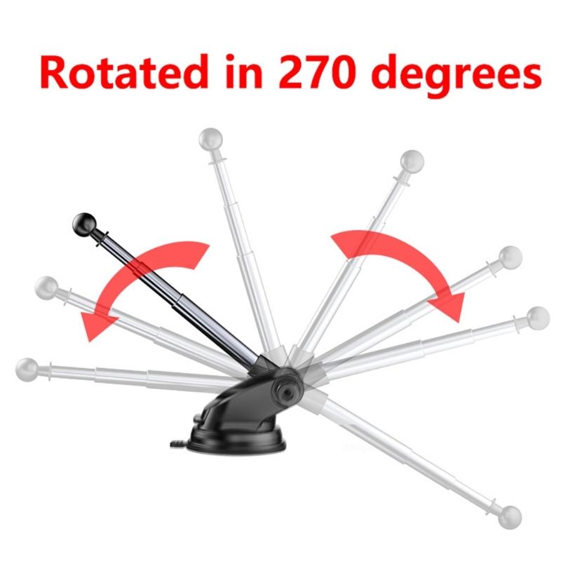 Podstawa z przyssawką 17 mm z aluminiowym wysięgnikiem teleskopowym do użytku na desce rozdzielczej i przedniej szybie Uchwyty na telefon samochodowy na gładkie powierzchnie