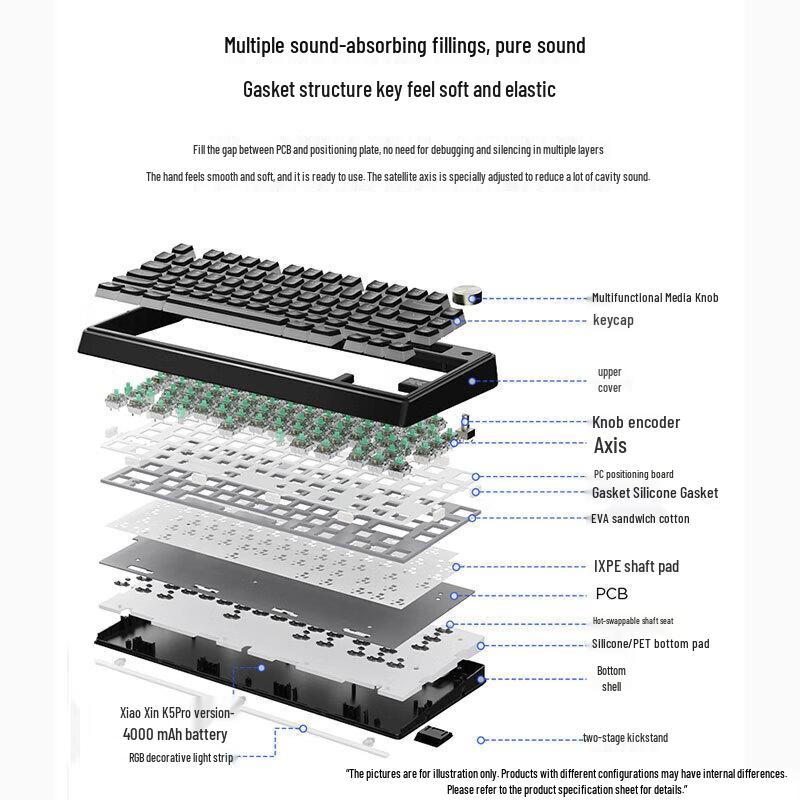 Lenovo XiaoXin K5 Pro Tri-Mode Wireless RGB Mechanical Gaming Keyboard