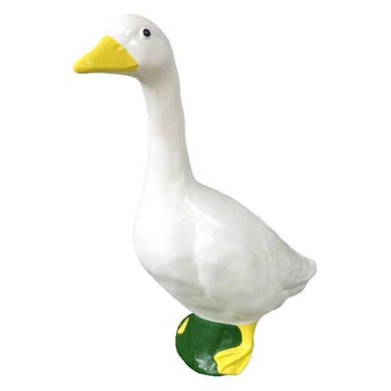 6.5 Inch Small Goose Figurine White Goose Desktop Statue Resin