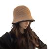 Lamb Wool Bucket Hat Autumn and Winter Ins Big Head Circumference Color Matching Knitted Bucket Hat Versatile Warm Plush Basin Hat