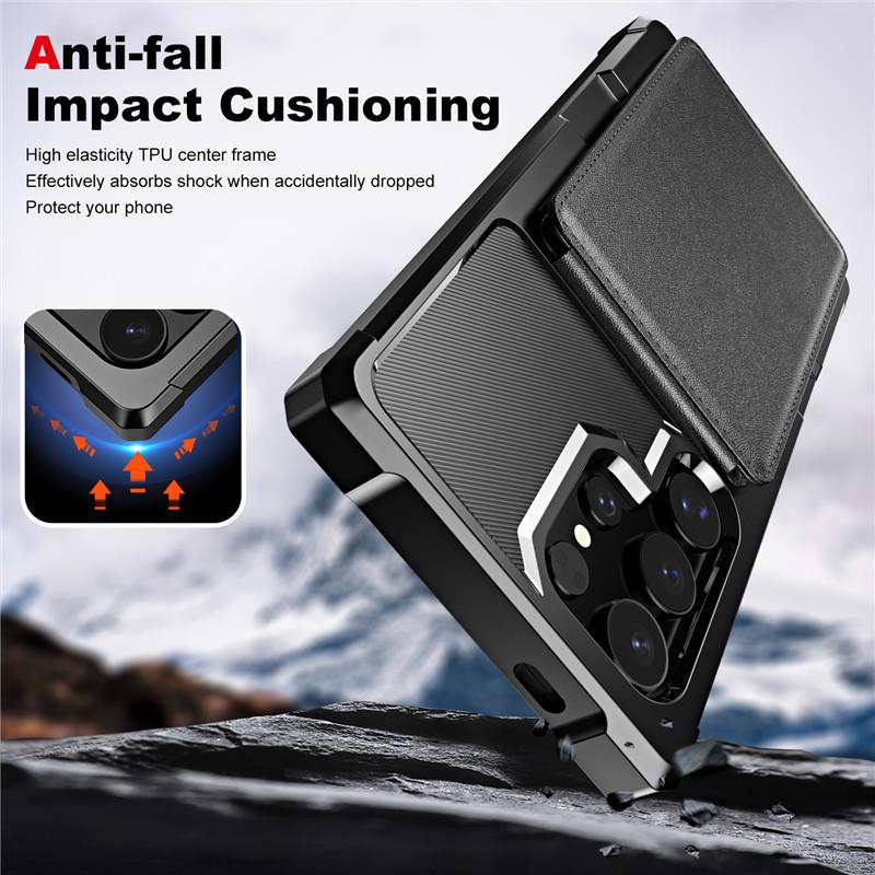 Schokbestendige Flip Portemonnee Case voor Samsung S26 Ultra/S24 Plus