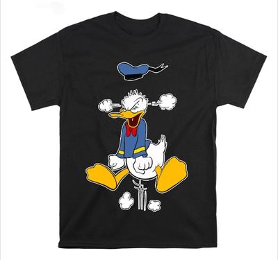 Miniso Donald Duck Tshirt Moods Cute Couple Gift Y2k Unisex Summer Cotton Mens Women Tops Tee Short Sleeve Oversized
