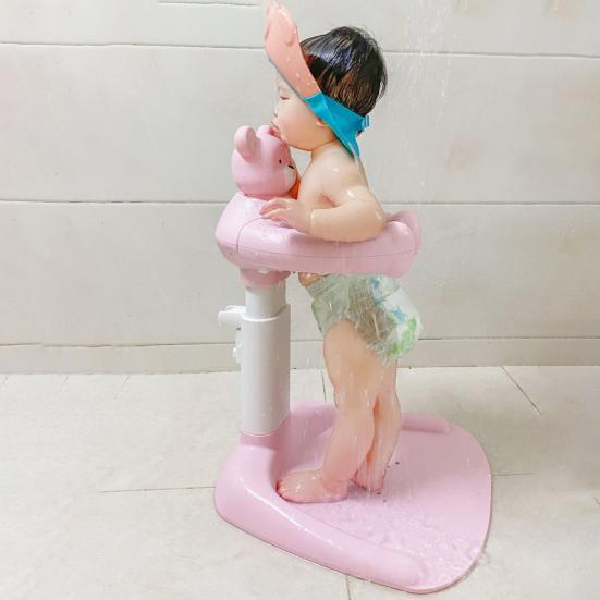 Babybadewannenständer mit stabiler Struktur Ergonomisches Design Rutschfest Sicherheit Höhenverstellbar Rückenlehne Babybadeturm