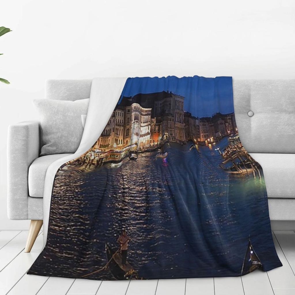 Venice Grand Canal Blanket Soft Warm Flannel Throw Blanket Plush for Bed Living room Picnic Travel Home Couch