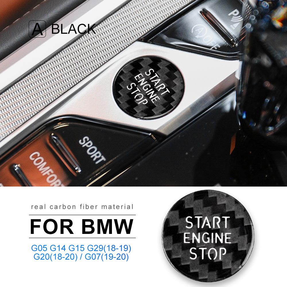 Carbon Fiber Engine Start Button Sticker for BMW X5 Z4 3 Series G20 G05 G07 G14 G15 G29