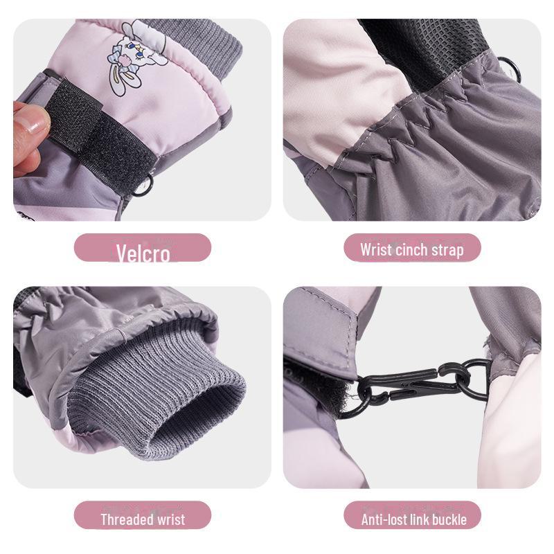 New Style Winter Waterproof Windproof Baby Mittens with Velvet Lining