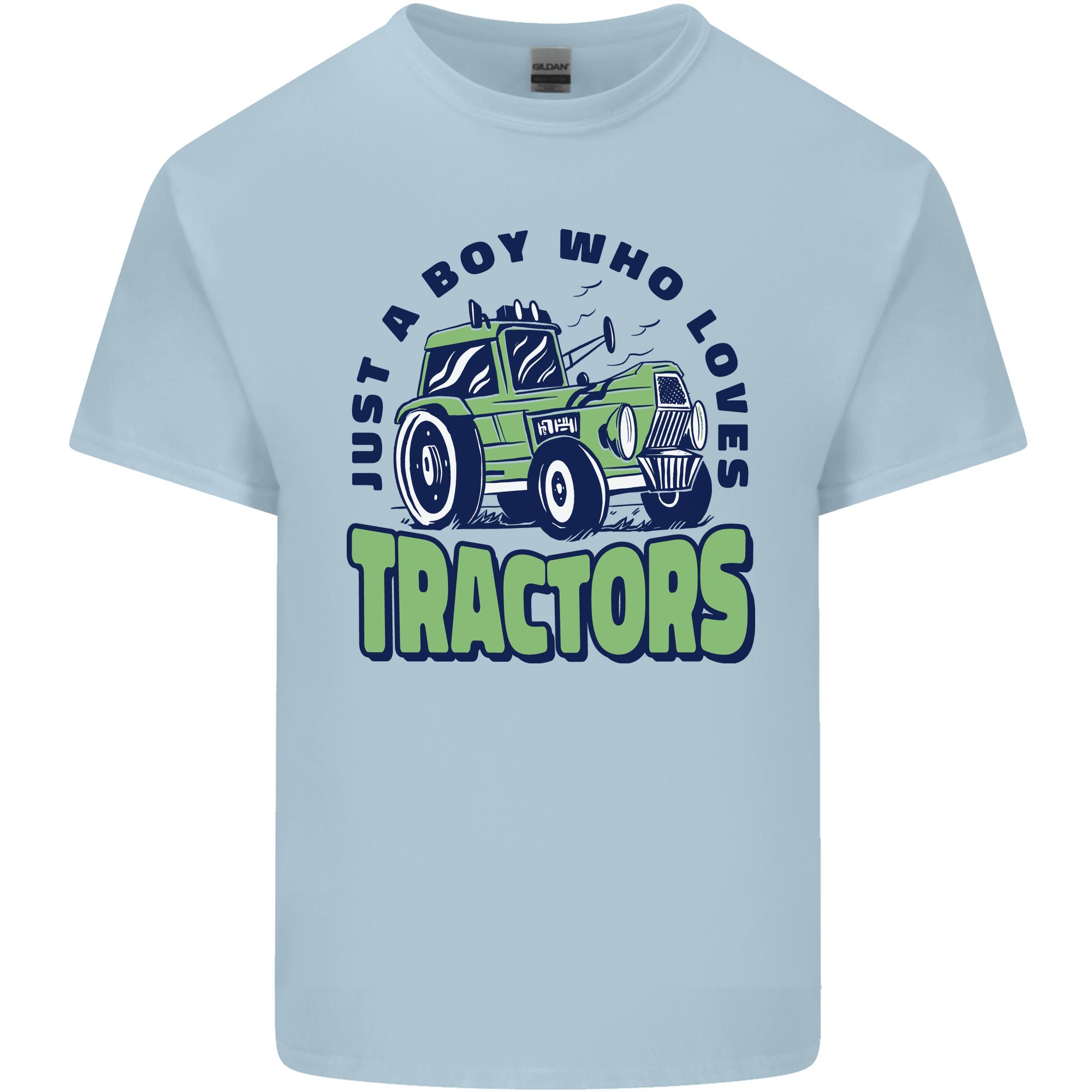 Just a Boy Who Loves Tractors Farmer Unisexs Light Cotton TShirt S