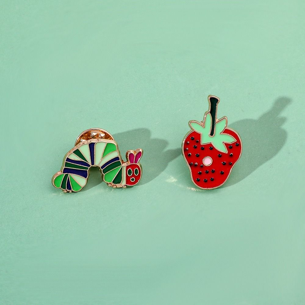 Take a Bite Strawberry Brooches Fruit Lapel Pins Clothing Accessories Metal Badge Bags