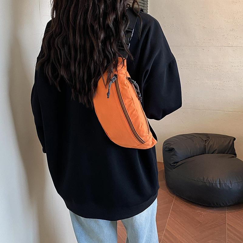 Summer New Popular Go Out Light Casual Simple Solid Color Unisex Shoulder Messenger Bag Fanny Pack Women