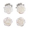 4 Pezzi Copri Bottoni Rosa Bianco Elegante Raffinato Fiore di Strass Staccabile Copri Bottoni per Artigianato Cucito Abbigliamento