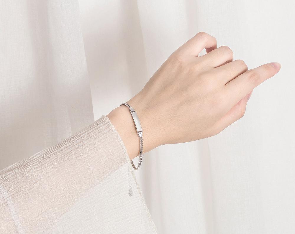 Cuban Chain Bracelet, White Copper, Nickel-Free Electroplated Micron Rhodium Gold, Women'S And Men'S Couples' Children'S Silver Jewelry.
