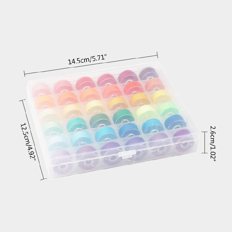 144 Colors Pre-Wound Bobbins Set with Organizer Box for Sewing Machine DIY Craft