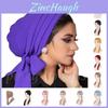 Cappello Foulard Lungo a Coda in Lino Cristallo Monocolore per Donne Copricapo per Chemioterapia