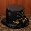Halloween Steampunk Industrial Vintage Pu Gentleman'S Top Hat Festival Party Cosplay Stage Show