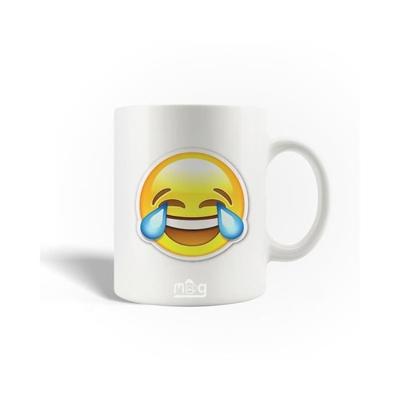 Ceramic Mug - Emoji - Laugh - 30cl - White - Dishwasher Safe
