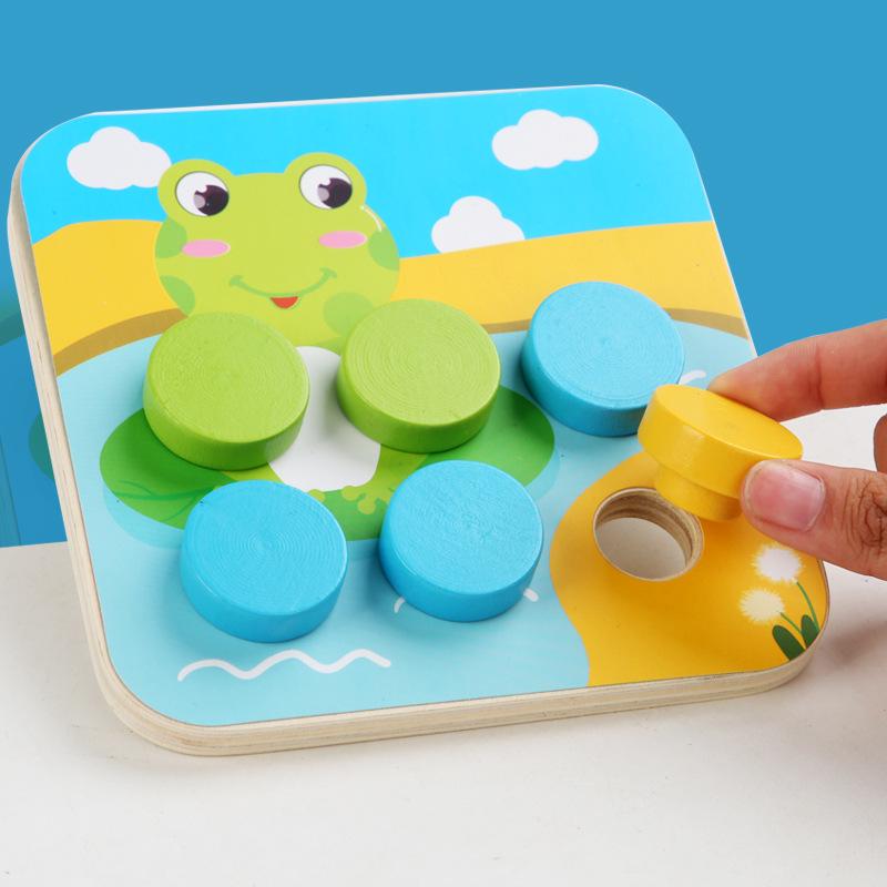 Montessori Houten Speelgoed Kleur Vorm Matching Puzzelspel Kleurrijk Kralen Kleurherkenning Vroeg Educatief Speelgoed Cadeau Voor Kinderen